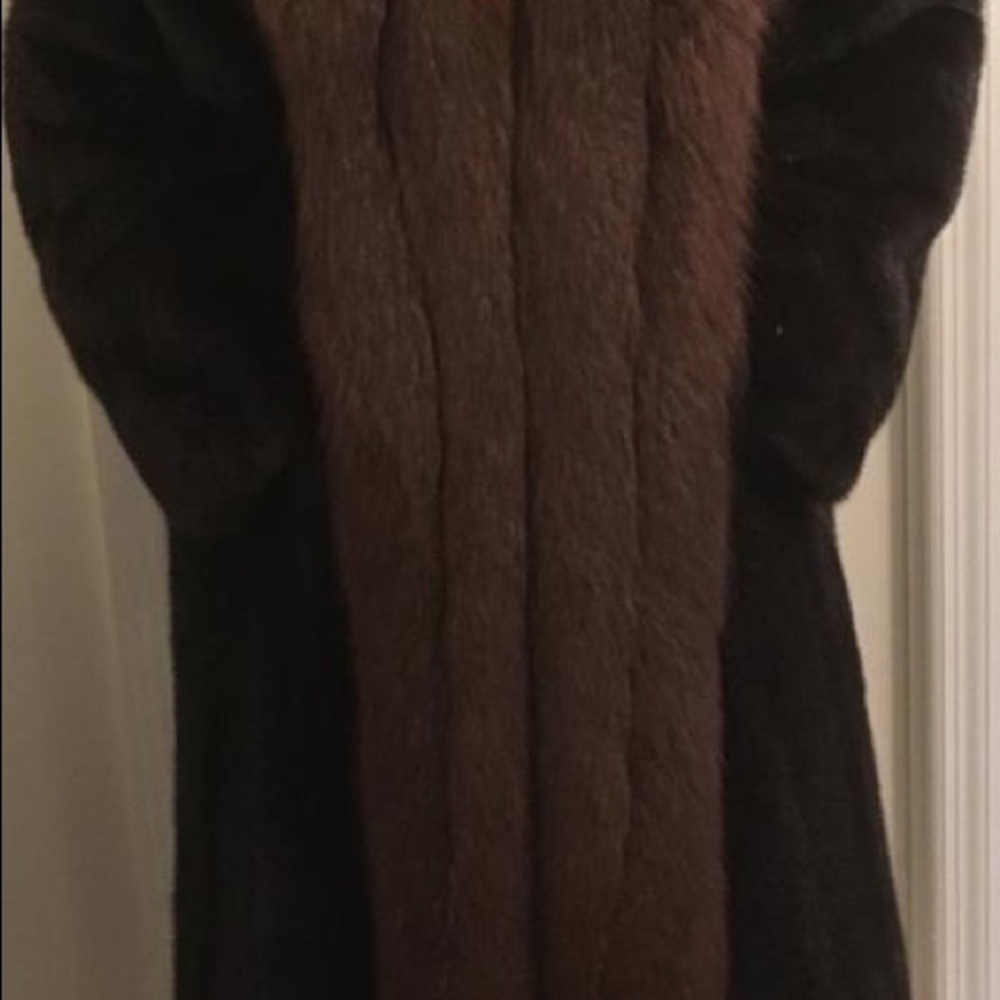 Full length mink coat with matching Fox Tuxedo.